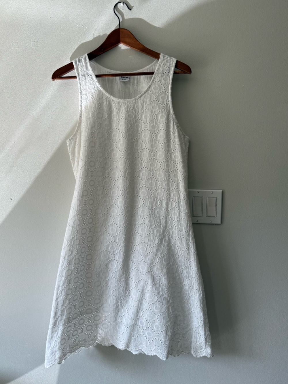 Vintage White Cotton Eyelet Summer Dress